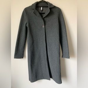 Vintage Forever 21 Gray Wool Blended Midi Button Down Jacket Size Small